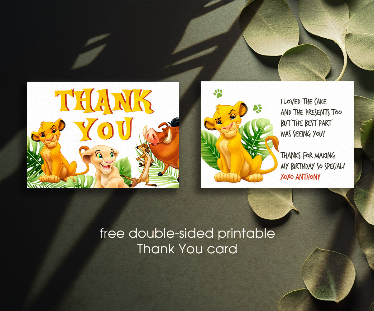 Lion King Simba customizable invitation template | Share or Print | KC884