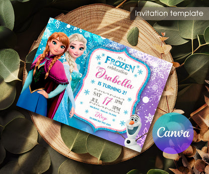 Frozen Elsa customizable invitation template | Share or Print | girl | YZ951