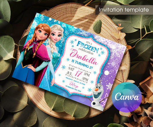 Frozen Elsa customizable invitation template | Share or Print | girl | YZ951