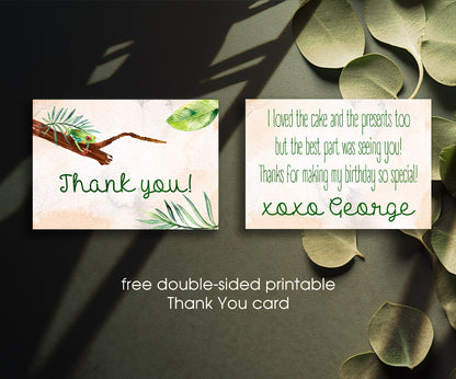 Reptile Lizard Snake customizable invitation template | Share or Print | UX208