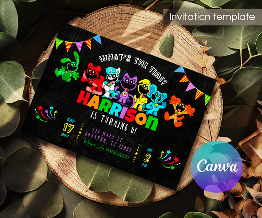 Smiling Critters customizable invitation template | Share or Print | UE703