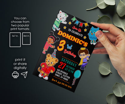 Daniel Tiger's Neighborhood customizable invitation template | Share or Print | HM975