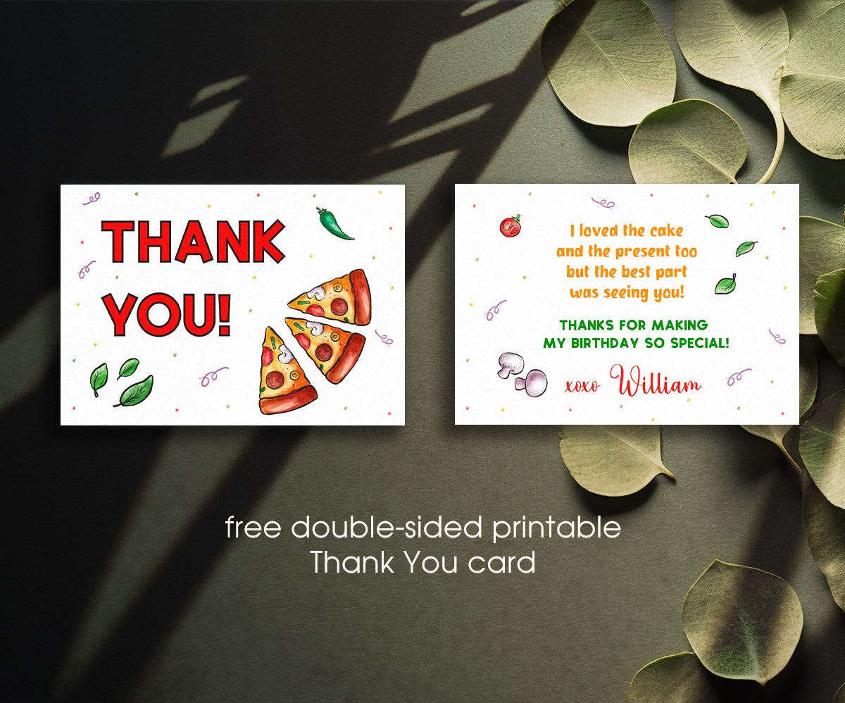 Pizza 1st Party customizable invitation template | Share or Print | RG261