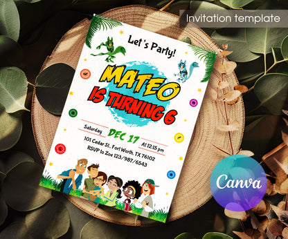 Wild Kratts Creature Hero customizable invitation template | Share or Print | TG414