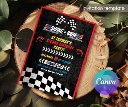 Nascar Ricky Bobby customizable invitation template | Share or Print | boy | TL318
