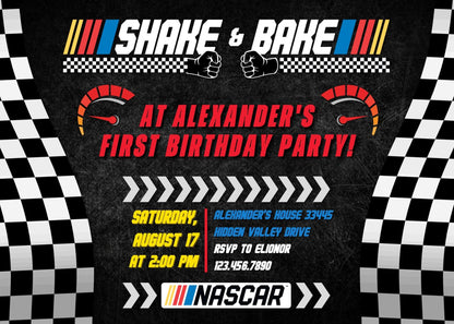 Nascar Ricky Bobby customizable invitation template | Share or Print | boy | VD623