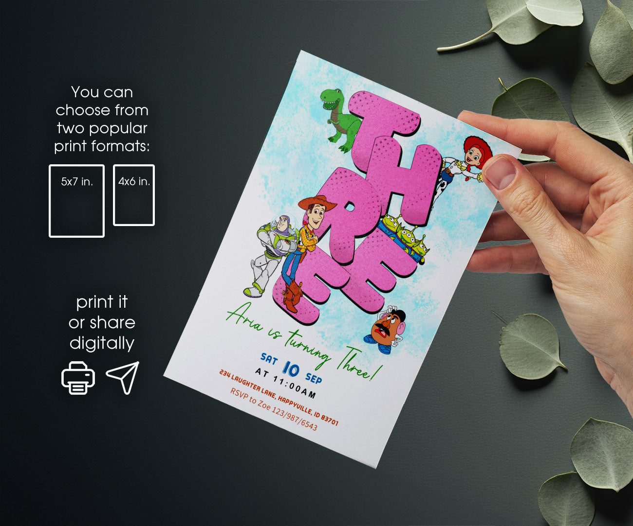 Toy Story Woody customizable invitation template | Share or Print | NT884