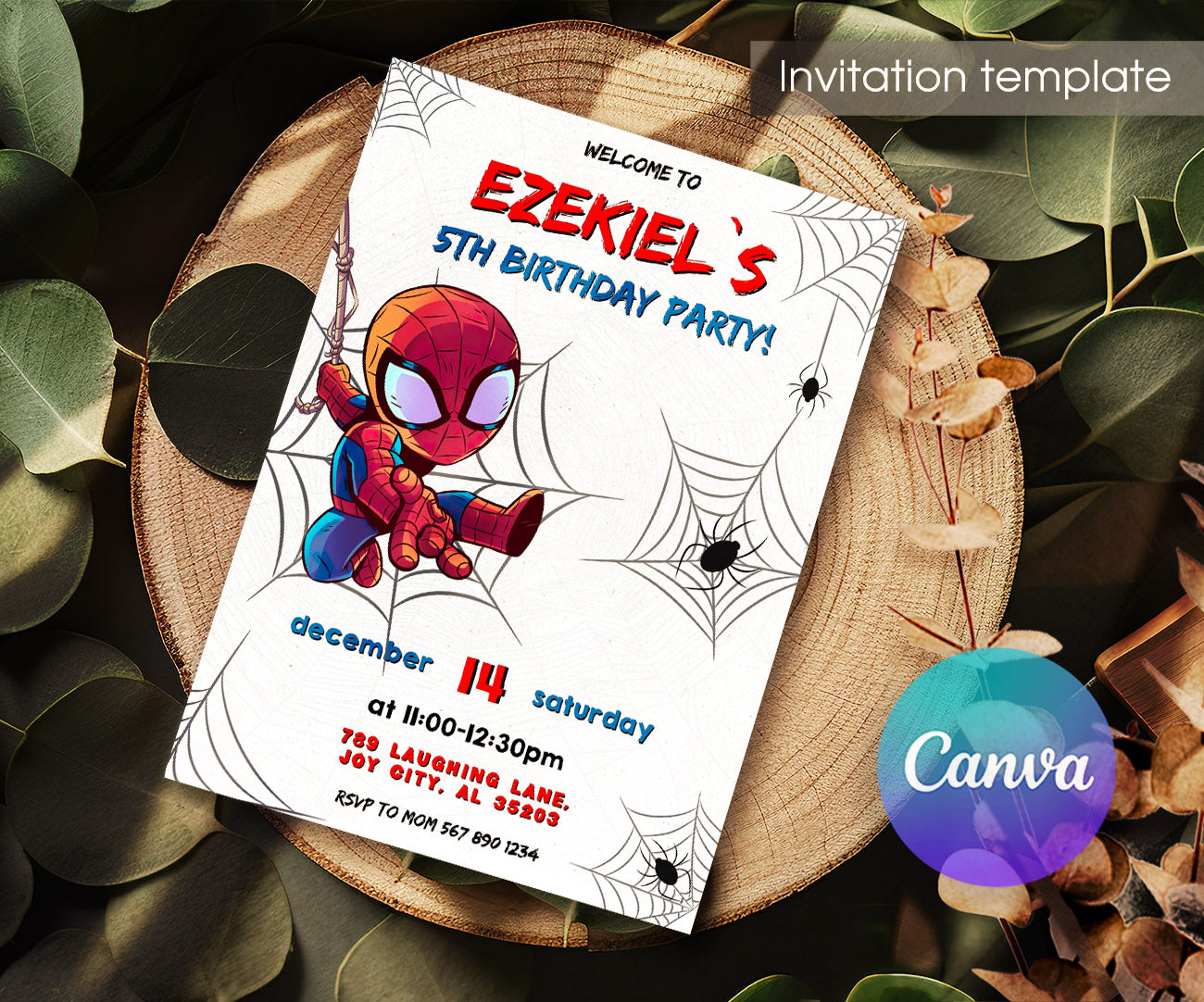 Spidey and His Amazing Friends customizable invitation template | Share or Print | boy | ZM599