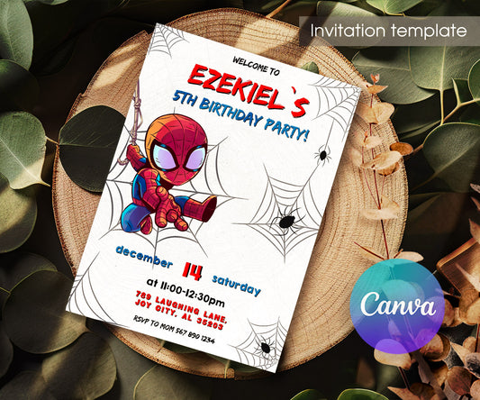 Spidey and His Amazing Friends customizable invitation template | Share or Print | boy | ZM599