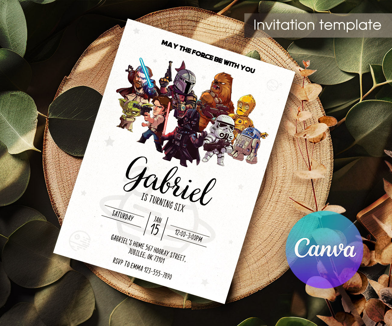 Star Wars Darth Vader customizable invitation template | Share or Print | boy | VN443