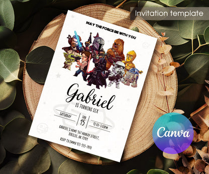 Star Wars Darth Vader customizable invitation template | Share or Print | boy | VN443