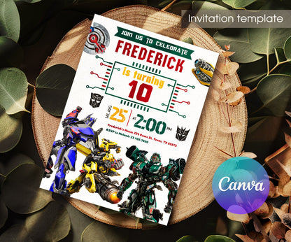 Transformers Rescue Bots customizable invitation template | Share or Print | boy | WL092