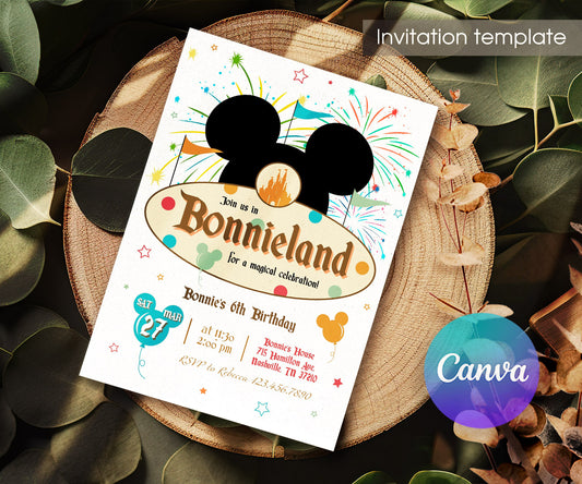 Disneyland customizable invitation template | Share or Print | girl | YE353