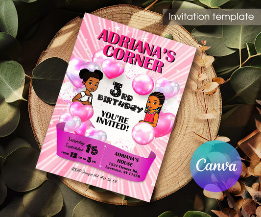 Gracie's Corner Music customizable invitation template | Share or Print | girl | HT964