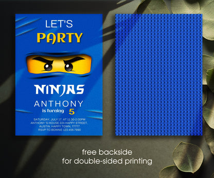 Ninjago Minifigures Lego customizable invitation template | Share or Print | QD306