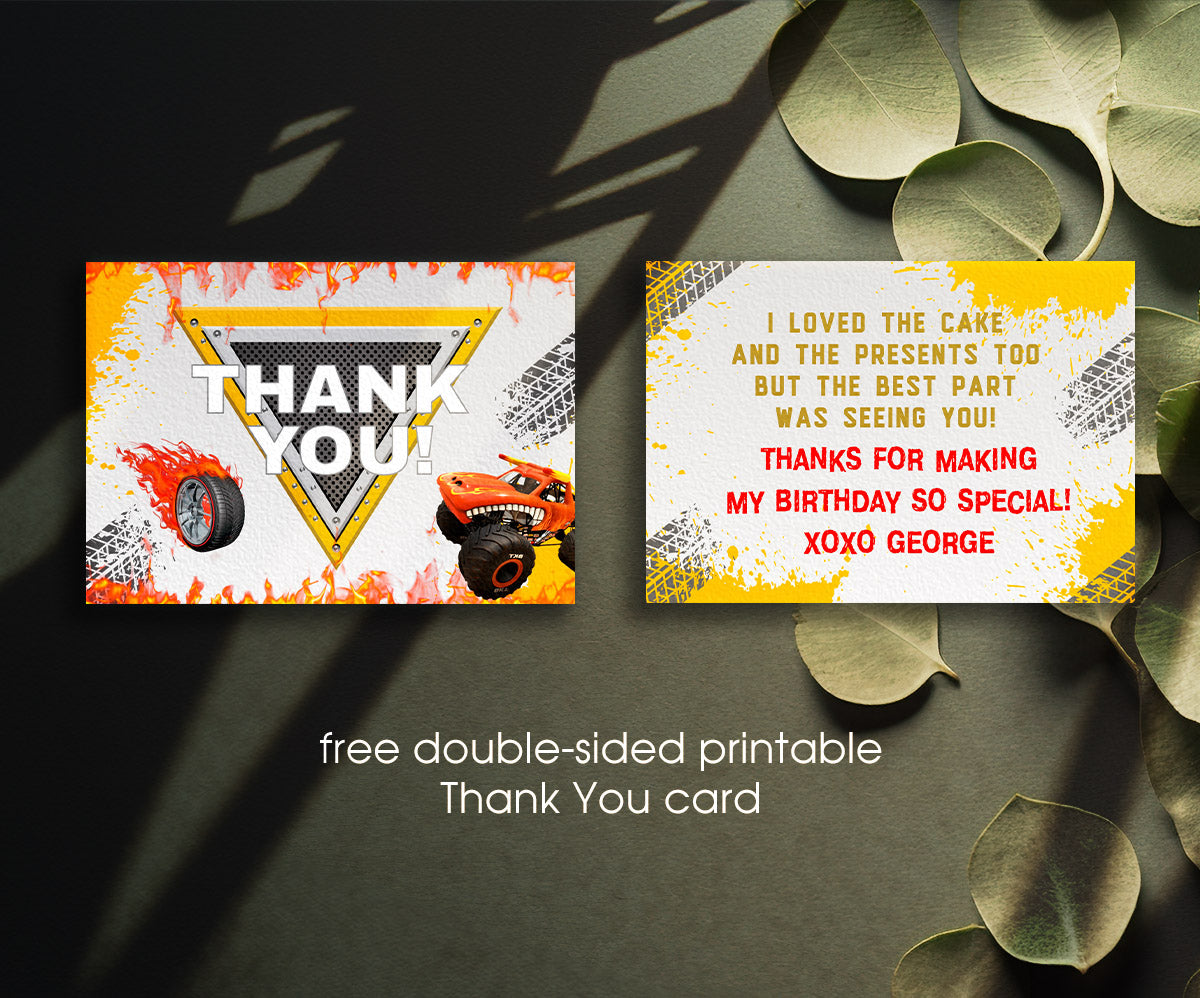 Monster Jam  Monster Truck customizable invitation template | Share or Print | boy | YP349