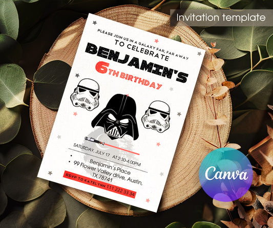 Star Wars Darth Vader customizable invitation template | Share or Print | boy | AX285