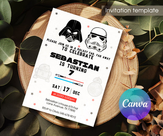Star Wars Darth Vader customizable invitation template | Share or Print | boy | BJ439