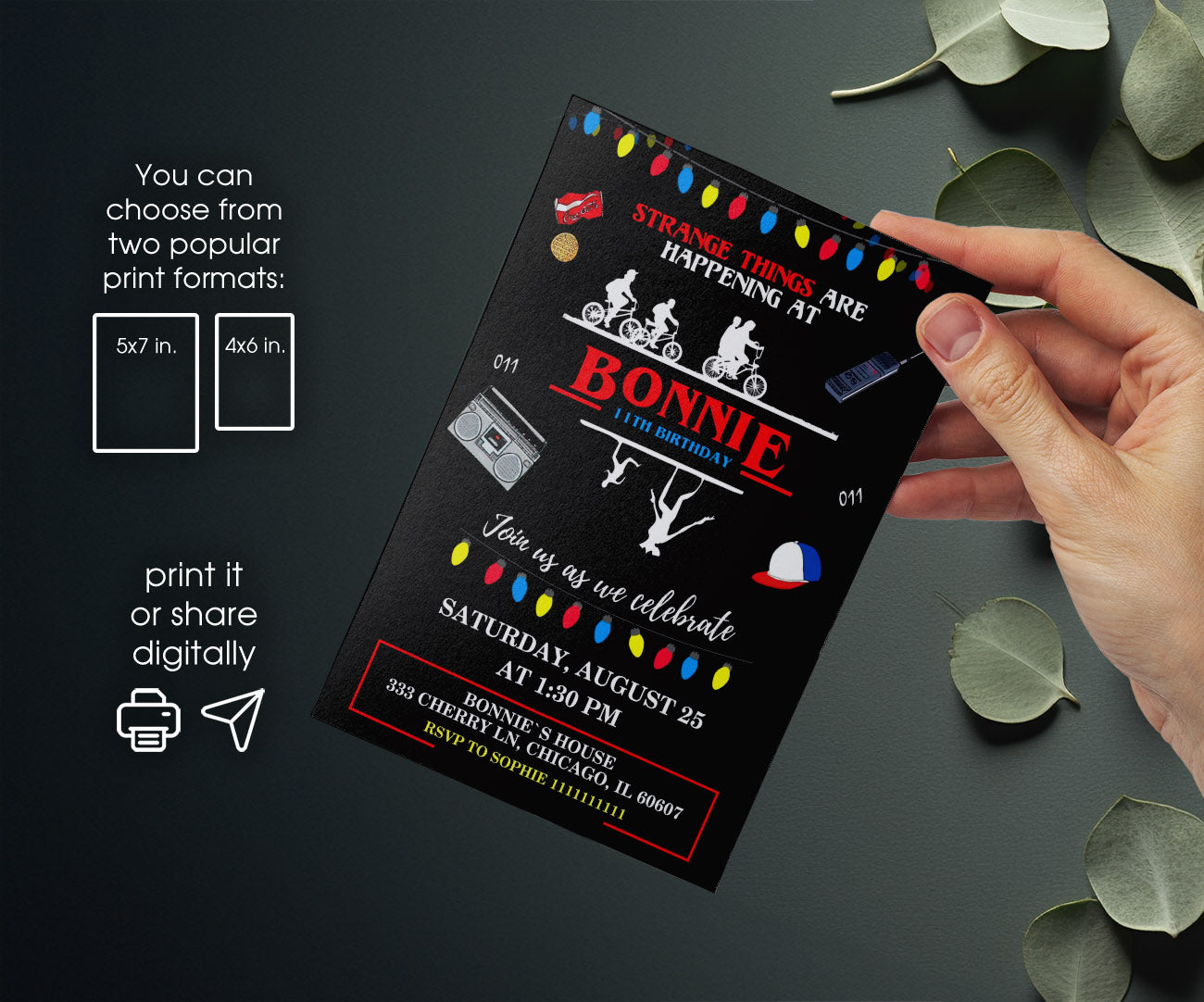 Stranger Things customizable invitation template | Share or Print | JQ831