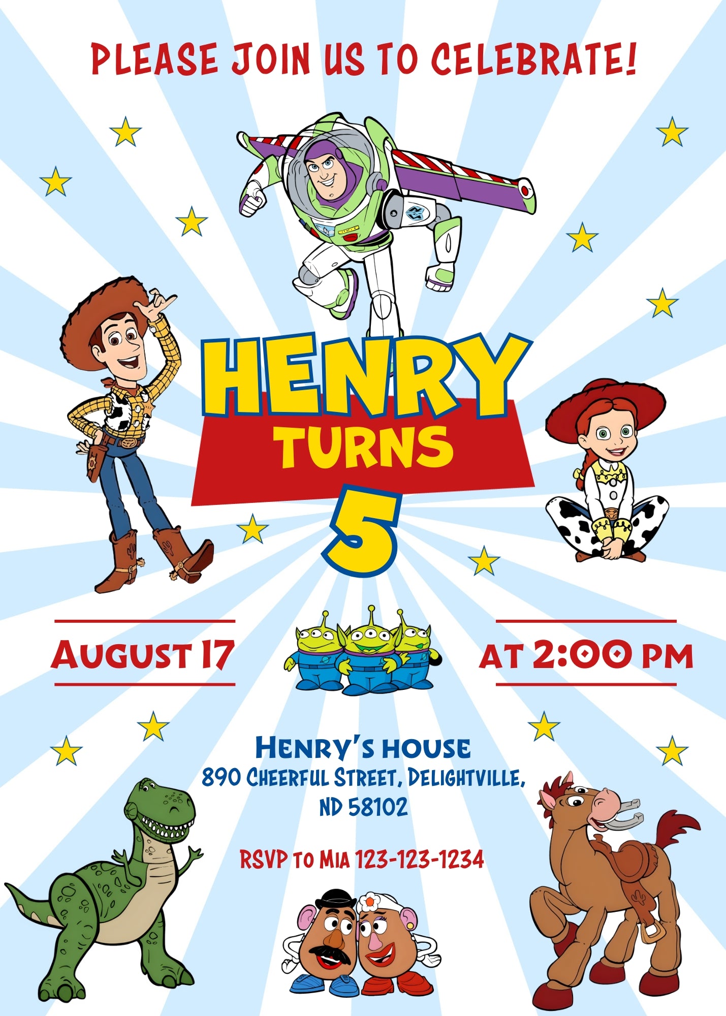 Toy Story Woody customizable invitation template | Share or Print | ZJ849