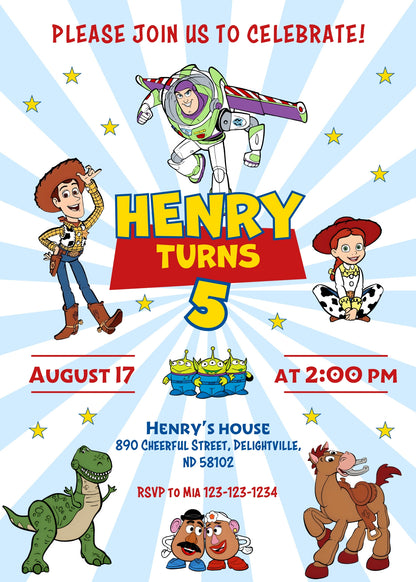 Toy Story Woody customizable invitation template | Share or Print | ZJ849