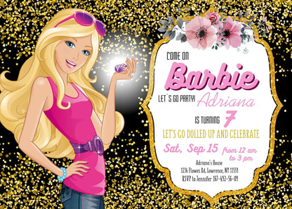 Barbie Pink customizable invitation template | Share or Print | girl | CA265