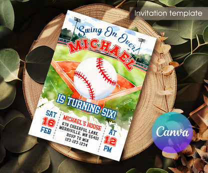 Baseball MLB Sport customizable invitation template | Share or Print | boy | DT067