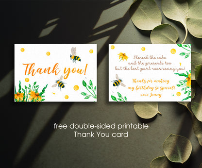 1st Bee Day Party customizable invitation template | Share or Print | JQ779