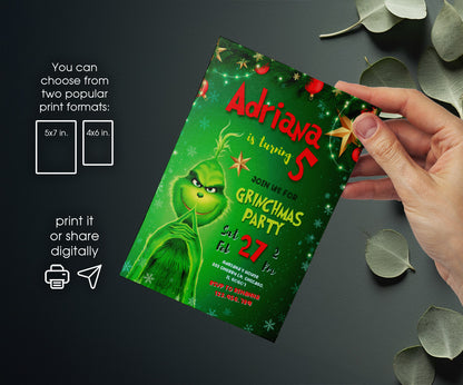 The Grinch  Merry Grinchmas customizable invitation template | Share or Print | CW241
