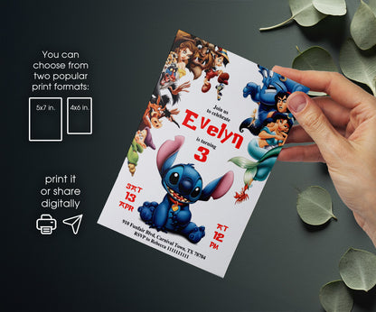 Lilo & Stitch Aloha customizable invitation template | Share or Print | HT632