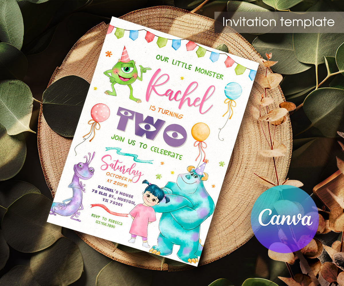 Monsters, Inc. customizable invitation template | Share or Print | SP408