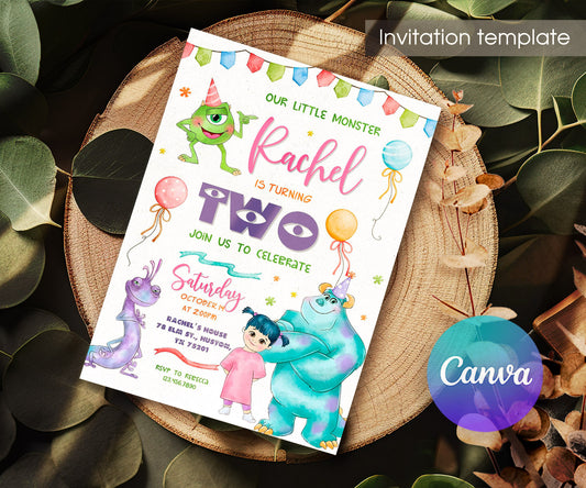 Monsters, Inc. customizable invitation template | Share or Print | SP408