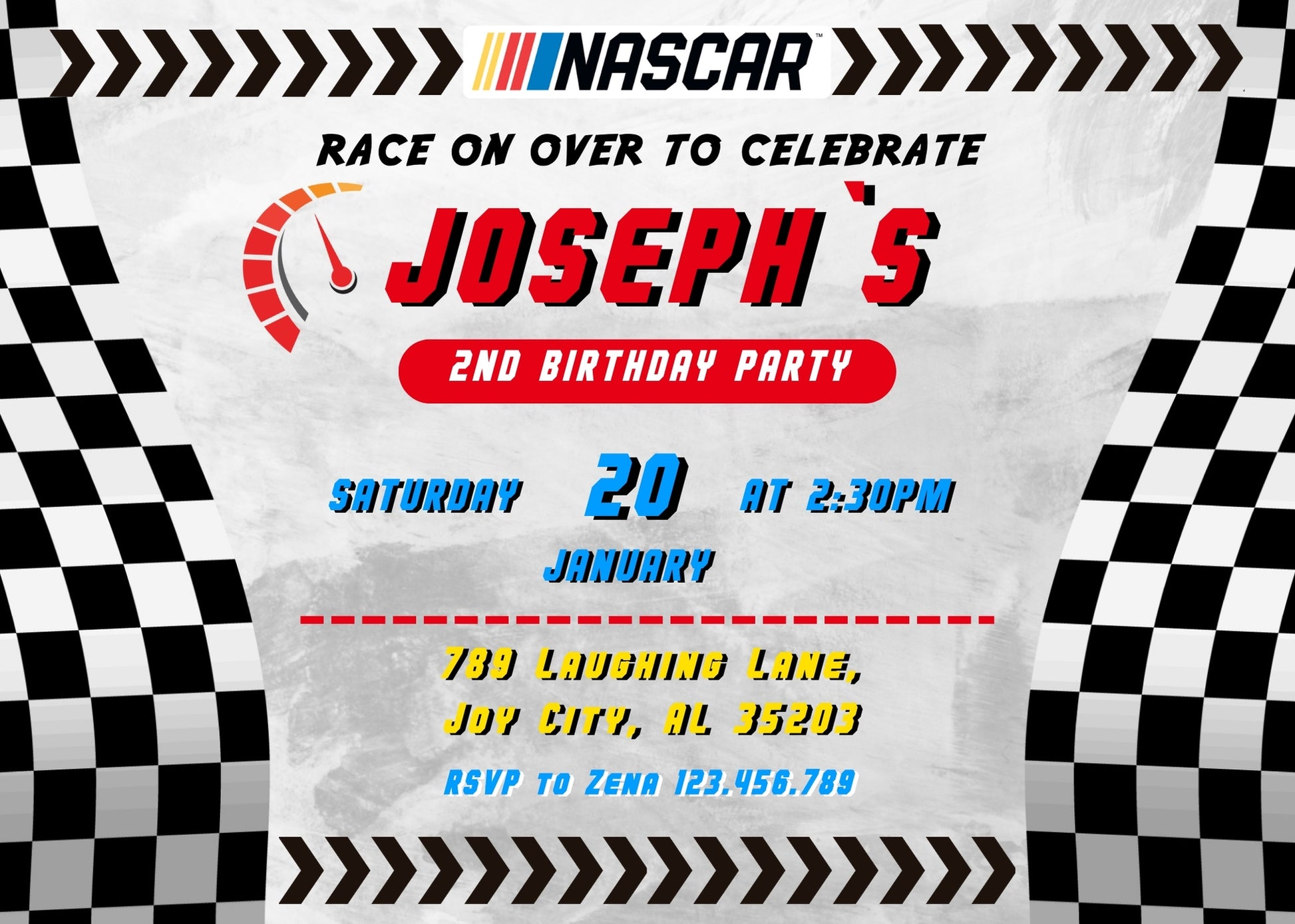 Nascar Ricky Bobby customizable invitation template | Share or Print | boy | ZP866