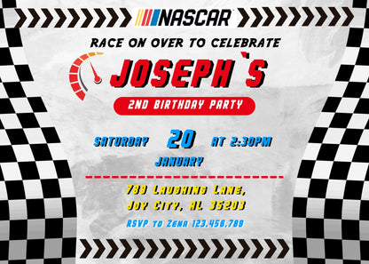 Nascar Ricky Bobby customizable invitation template | Share or Print | boy | ZP866