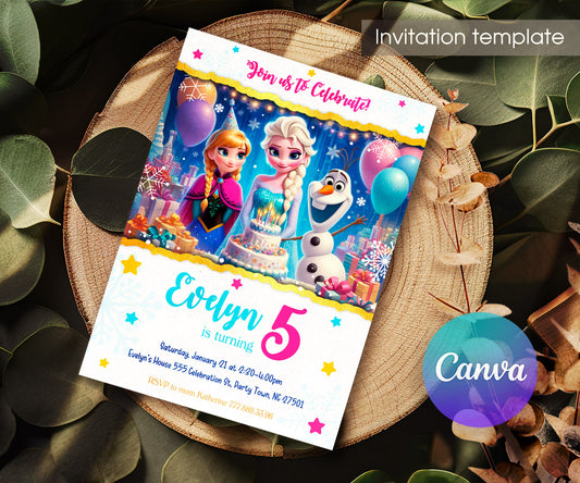 Frozen Elsa customizable invitation template | Share or Print | girl | IM437