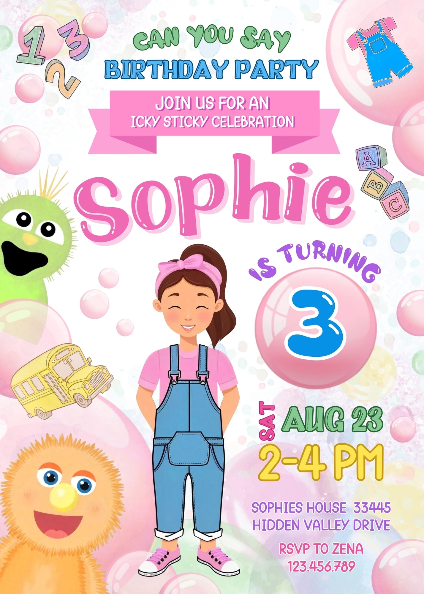 Ms. Rachel customizable invitation template | Share or Print | QF734