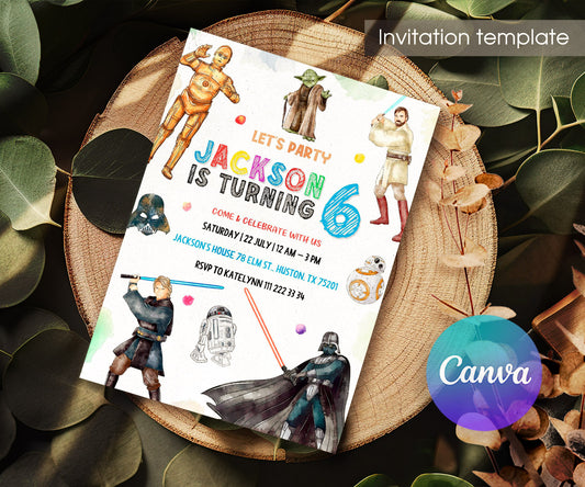Star Wars Darth Vader customizable invitation template | Share or Print | boy | TG038