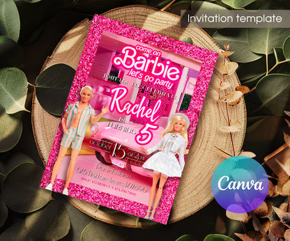 Barbie Pink customizable invitation template | Share or Print | girl | ZC931