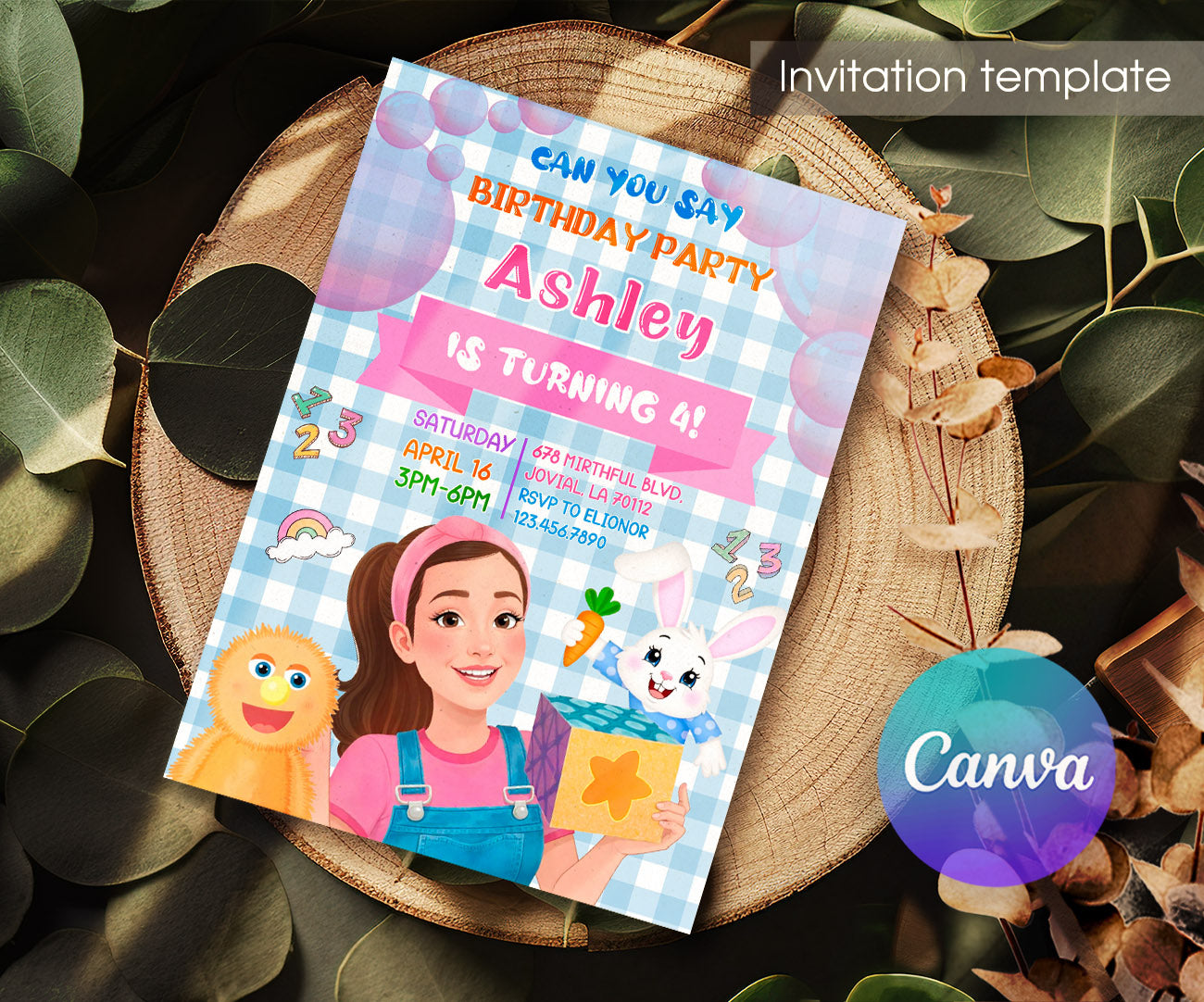 Ms. Rachel customizable invitation template | Share or Print | RG593
