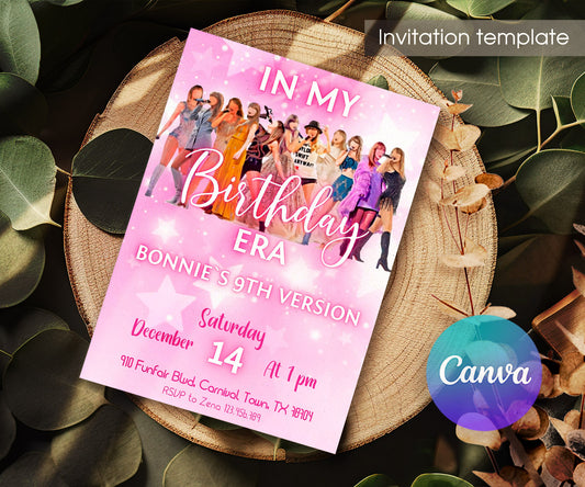 Taylor Swift Eras Tour customizable invitation template | Share or Print | girl | DD447