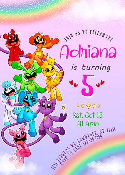Smiling Critters customizable invitation template | Share or Print | JH855