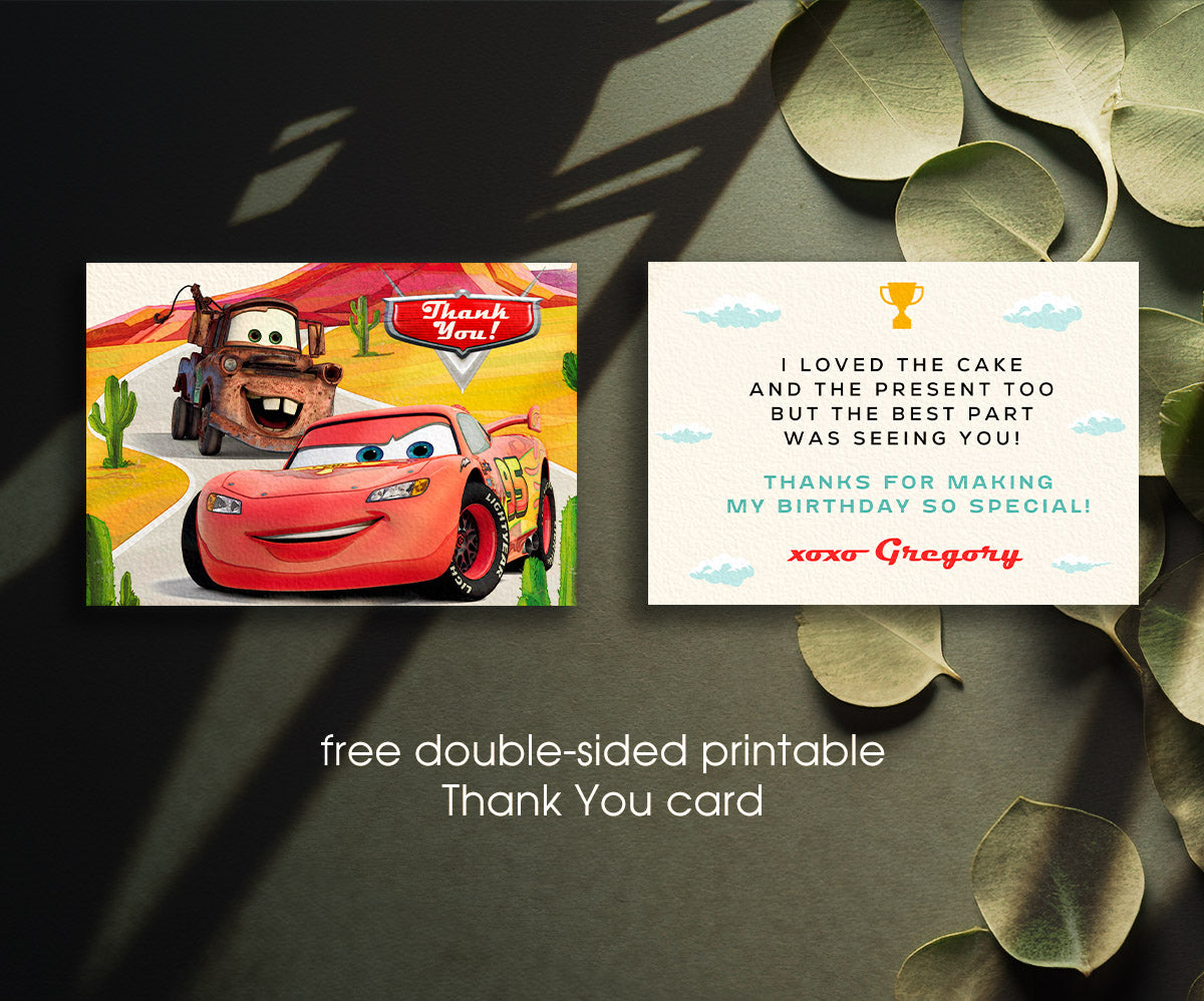 Cars Lightning McQueen customizable invitation template | Share or Print | boy | JN582