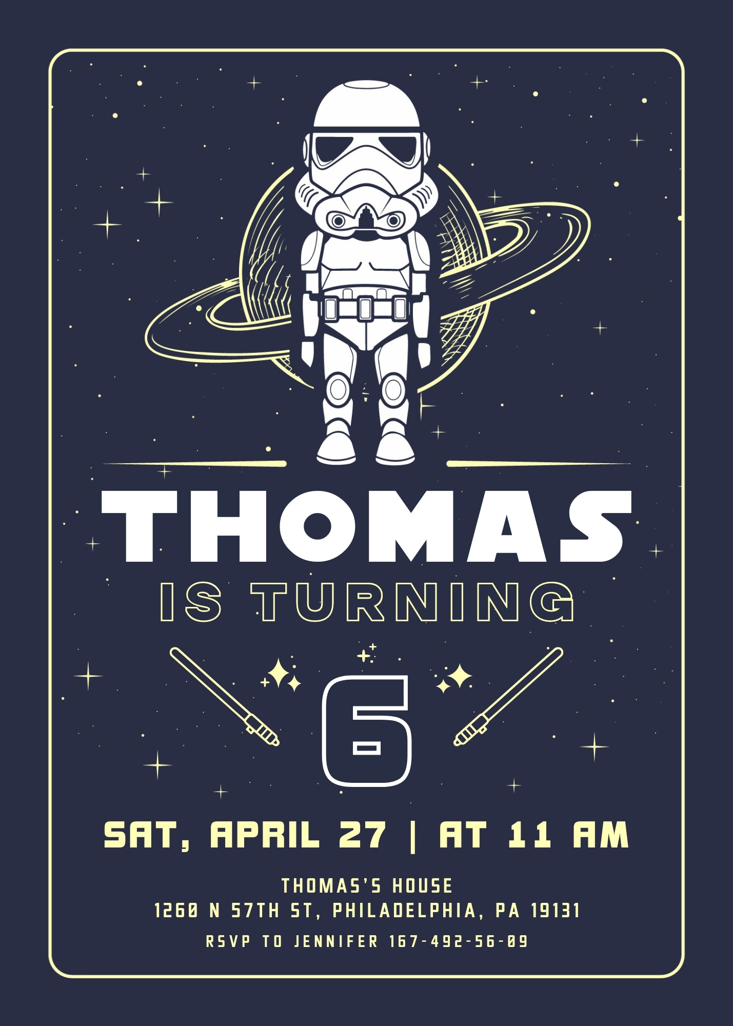 Star Wars Darth Vader customizable invitation template | Share or Print | boy | RR113
