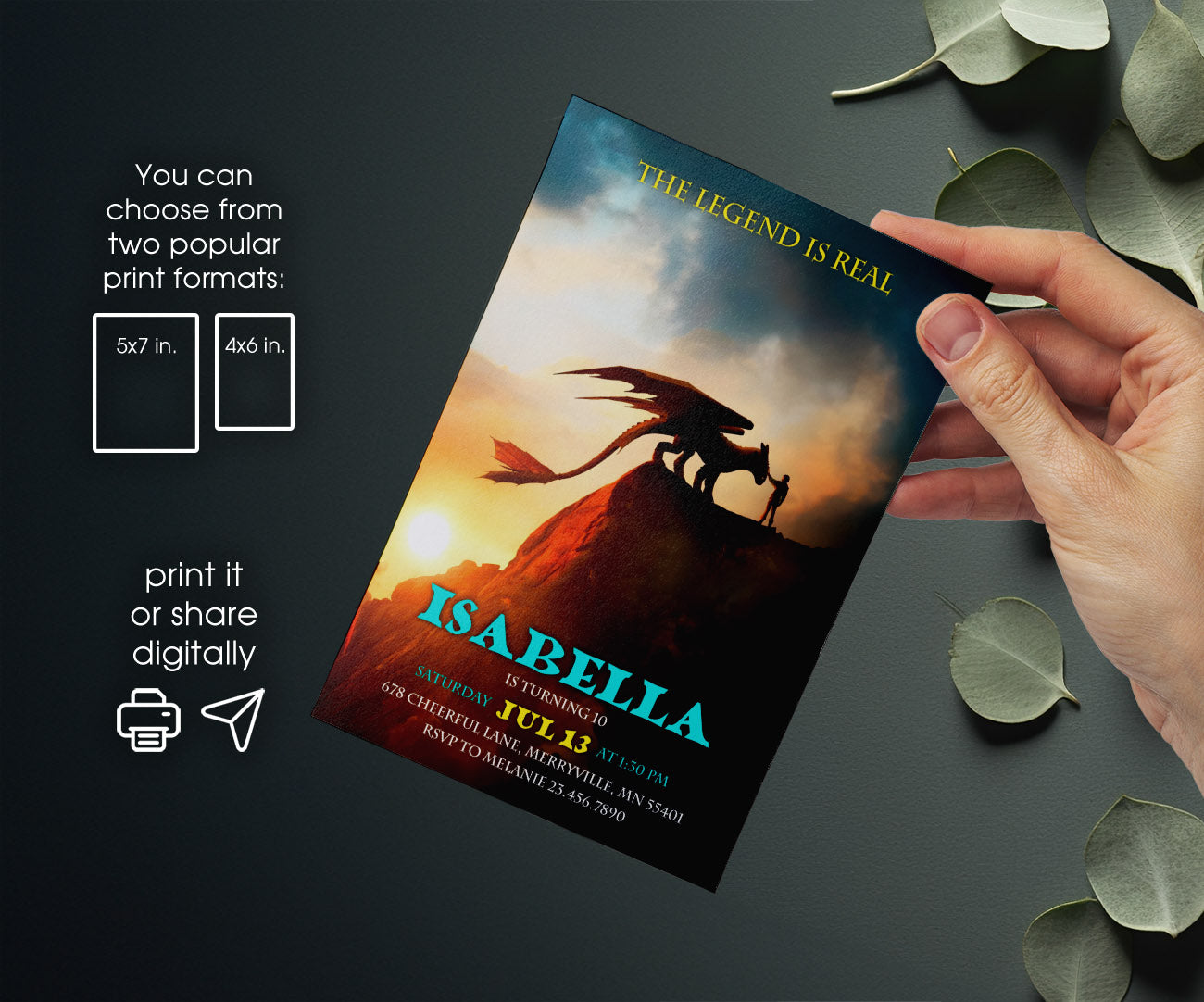 How to Train Your Dragon Night fury Toothless customizable invitation template | Share or Print | AT348