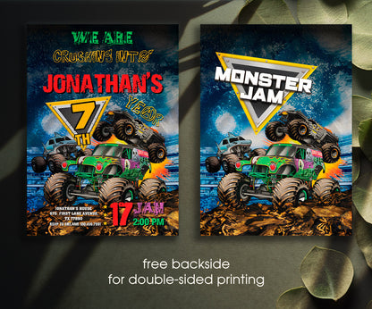 Monster Jam  Monster Truck customizable invitation template | Share or Print | boy | WB565