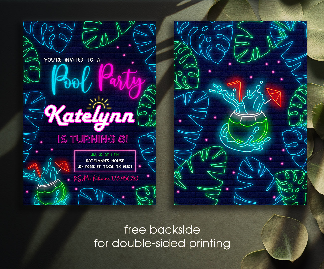 Pool Party customizable invitation template | Share or Print | NB597