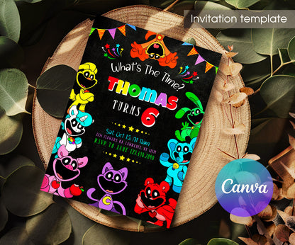 Smiling Critters customizable invitation template | Share or Print | NR180