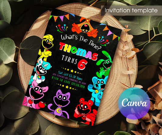 Smiling Critters customizable invitation template | Share or Print | NR180