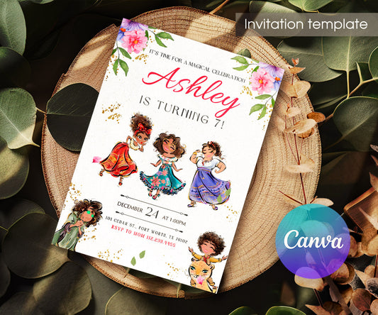 Encanto Mirabel customizable invitation template | Share or Print | girl | QT001