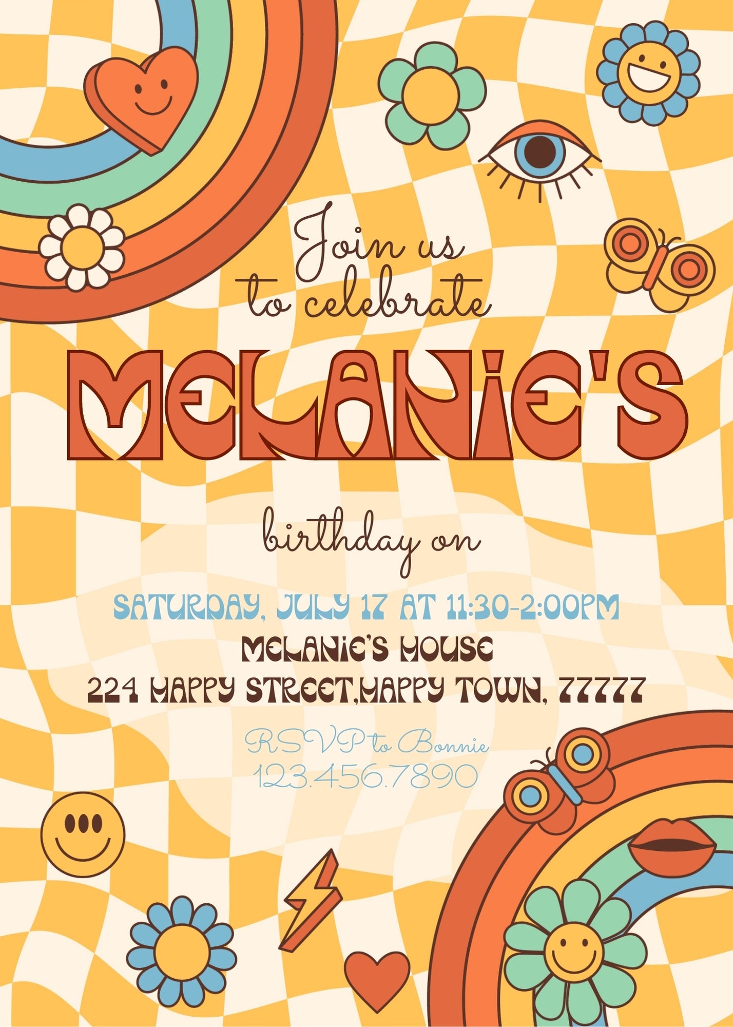Disco Party 80th 90th customizable invitation template | Share or Print | QQ357